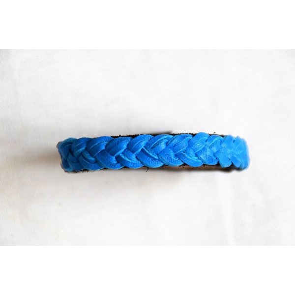bracelet cuir tress&eacute; 2 couleurs